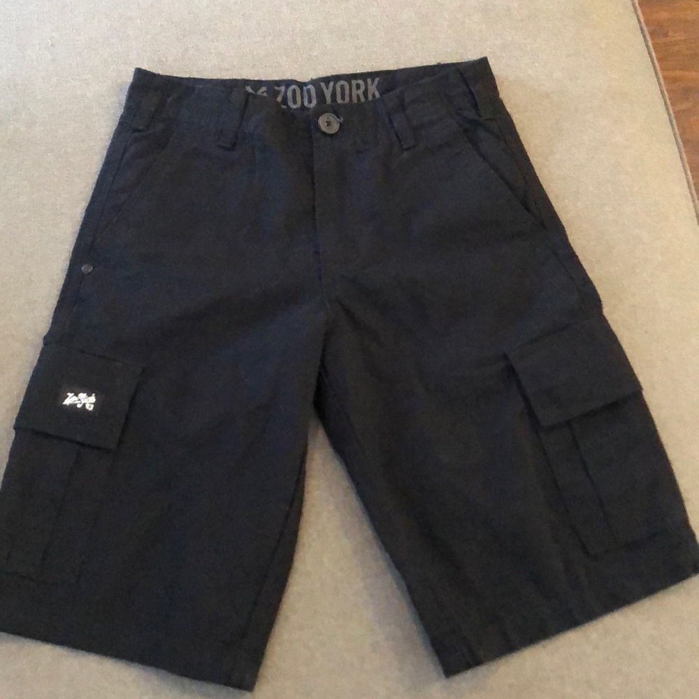 Boys black cargo shorts size 10